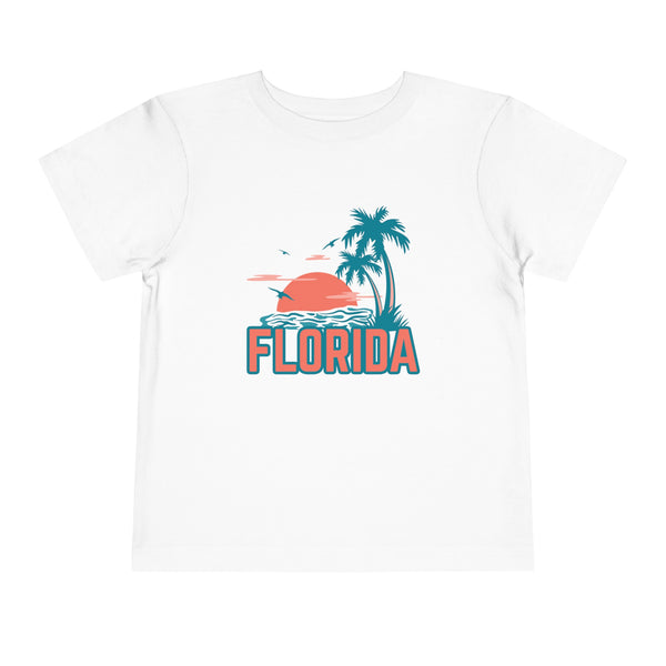 Florida Toddler T-Shirt - Retro Palm Tree Unisex Toddler Florida Shirt