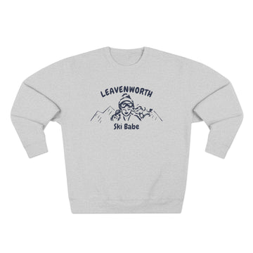 Buy heather-grey Premium Leavenworth, Washington Ski Babe Sweatshirt