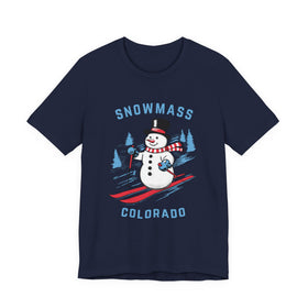 Buy navy Snowmass, Colorado T Shirt - Ski Snowman Graphic Tee
