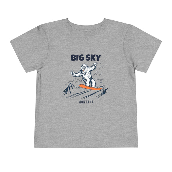 Big Sky, Montana Yeti Snowboard Toddler Tee