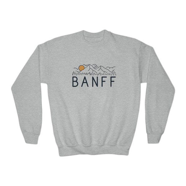 Banff, Canada Youth Sweatshirt - Unisex Kid's Banff Crewneck Sweatshirt