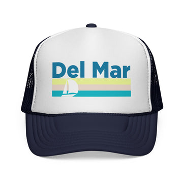 Del Mar Retro Sailboat Trucker Hat - 0