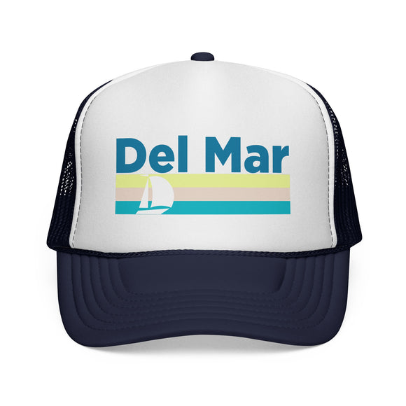 Del Mar Retro Sailboat Trucker Hat