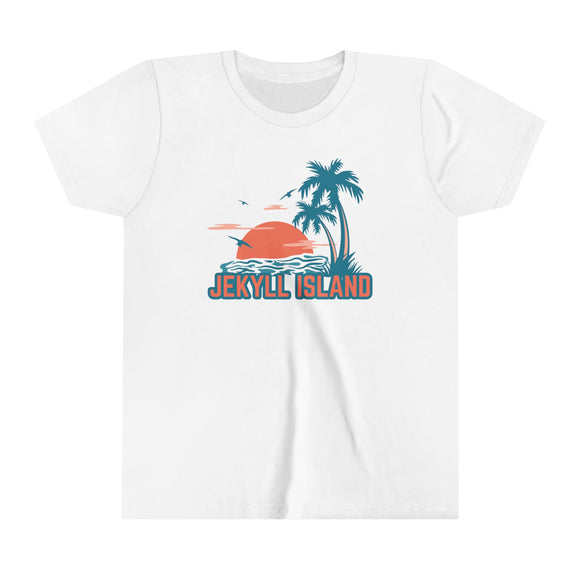 Jekyll Island, Georgia Youth Shirt - Retro Palm Tree Jekyll Island Kid's T-Shirt