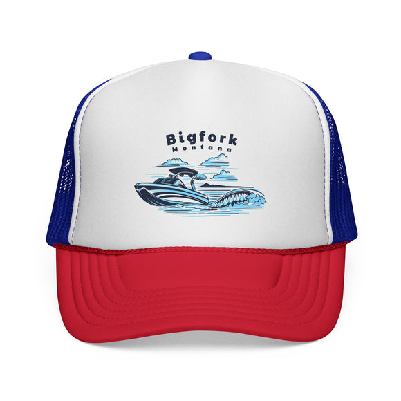 Bigfork, Montana Wakeboard Boat Trucker Hat