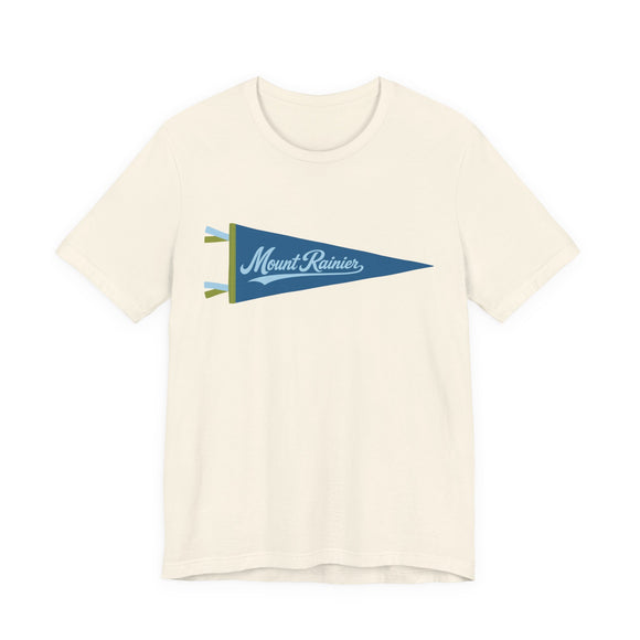 Mount Rainier National Park Pennant T-Shirt — Vintage Camp Flag Tee