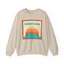 Retro Montana Sweatshirt, Mountain Sun Design, Unisex Crewneck, Gift for Outdoorsy Friends, Vintage Montana Jumper-4