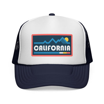 Buy dark-navy California Retro Mountains Trucker Hat - Vintage Style California Cap