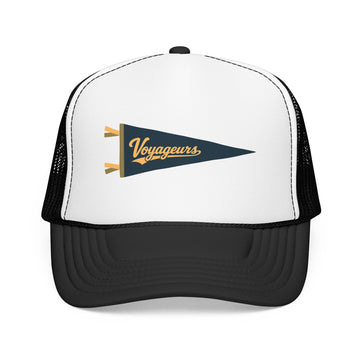 Buy black-white Voyageurs National Park Pennant Trucker Hat — Vintage Foam Mesh Cap