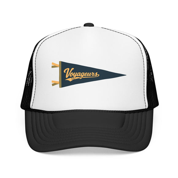 Voyageurs National Park Pennant Trucker Hat — Vintage Foam Mesh Cap