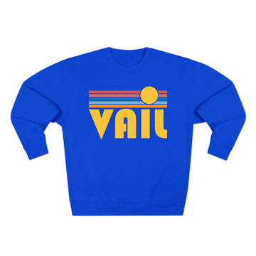 Buy royal-blue Premium Vail, Colorado Retro Sun Graphic Sweatshirt