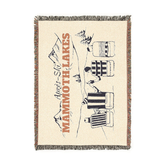 Mammoth Lakes, California Ski Town Throw Blanket | Mountain Woven Blanket