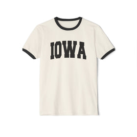 Iowa Cotton Ringer Graphic Tee - Unisex Iowa T Shirt, Vintage Style Tee, Men's/Women's Tee