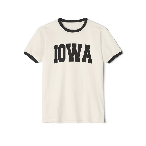 Iowa Cotton Ringer Graphic Tee - Unisex Iowa T Shirt, Vintage Style Tee, Men's/Women's Tee