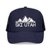 Kids Ski Utah Trucker Hat - Youth Snapback Cap on white background