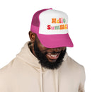 Kids Hello Summer Trucker Hat Boho - Youth Snapback Cap