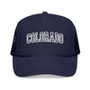 Kids Colorado Trucker Hat Vintage College Foam Mesh on white background