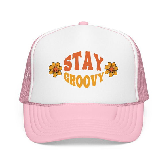 Kids Stay Groovy Trucker Hat Boho - Youth Snapback Cap