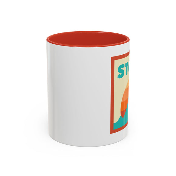 Stowe, Vermont Retro Ombre Sun Mountain Coffee Mug 11 oz, Stowe, Vermont Nature Lover Gift, Mountain Enthusiast Mug