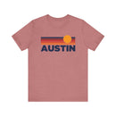 Austin, Texas T-Shirt Retro Sun Ombre Unisex Tee, Vintage Texas Tee, Mountain Sun Austin Tee, Texas Souvenir Shirt-2