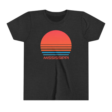 Buy dark-grey-heather Mississippi Youth Shirt - Retro 80s Mississippi Kid's T-Shirt