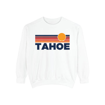 Lake Tahoe, California Sunset Stripes Sweatshirt | Comfort Colors - 100% Cotton - 0