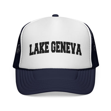 Buy dark-navy Lake Geneva, Wisconsin Collegiate Style Trucker Hat