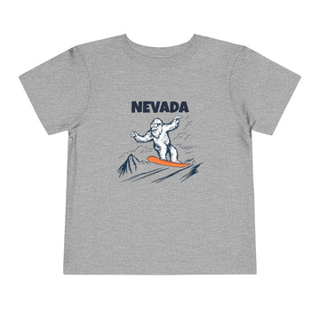 Buy athletic-heather Nevada Yeti Snowboard Toddler Tee