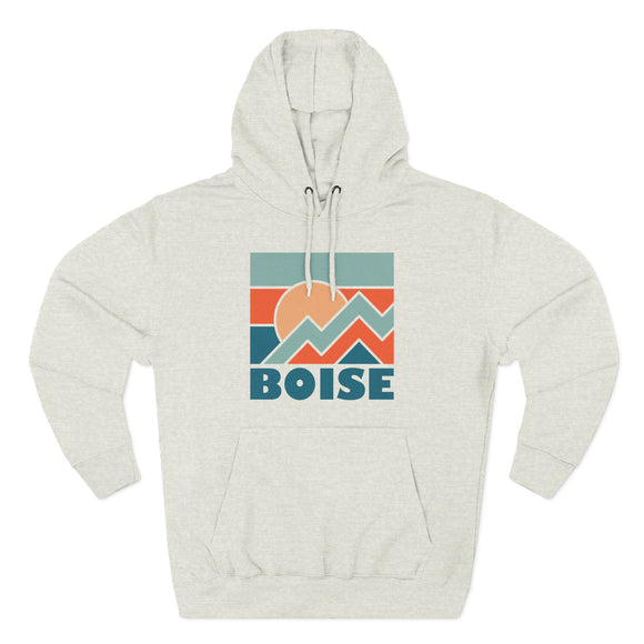 Boise, Idaho Hoodie - Retro Mountain Unisex Sweatshirt