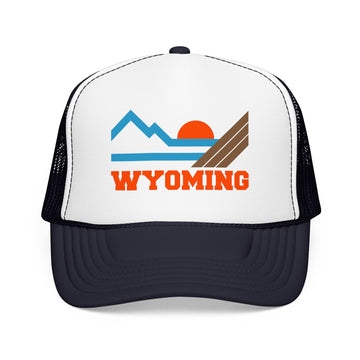 Buy navy-white-navy Wyoming Trucker Hat - Wyoming Mountain Cap