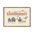 Sandpoint, Idaho Ski Town Throw Blanket | Mountain Woven Blanket-1