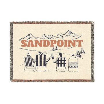 Sandpoint, Idaho Ski Town Throw Blanket | Mountain Woven Blanket