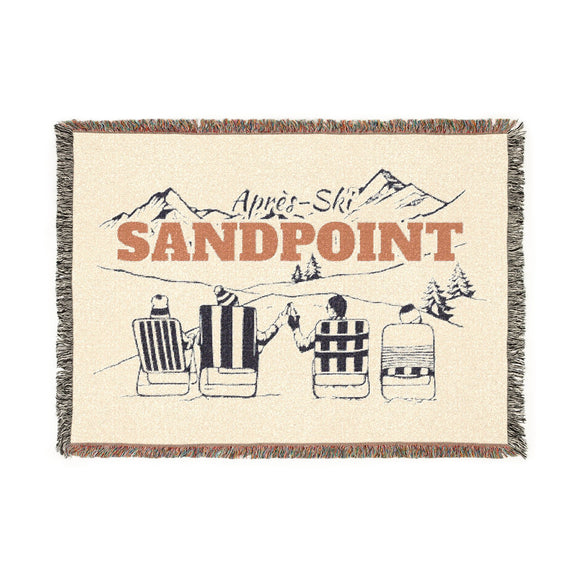Sandpoint, Idaho Ski Town Throw Blanket | Mountain Woven Blanket