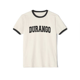 Durango, Colorado Cotton Ringer Graphic Tee - Unisex Durango T Shirt, Vintage Style Tee, Men's/Women's Tee - 0