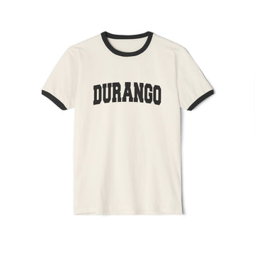 Durango, Colorado Cotton Ringer Graphic Tee - Unisex Durango T Shirt, Vintage Style Tee, Men's/Women's Tee - 0