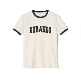 Durango, Colorado Cotton Ringer Graphic Tee - Unisex Durango T Shirt, Vintage Style Tee, Men's/Women's Tee