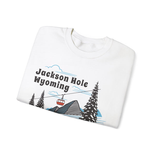 Jackson Hole, Wyoming Sweatshirt - Unisex Retro Ski Mountain Gondola Jackson Hole Sweatshirt