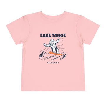 Buy pink Lake Tahoe, California Yeti Snowboard Toddler Tee