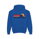 Wyoming Youth Hoodie Retro Mountain, Kids Pullover, Vintage Style Wyoming Sweatshirt-3