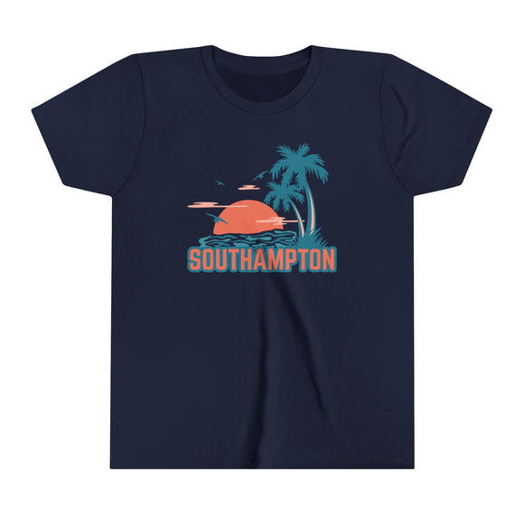 Southampton, New York Youth Shirt - Retro Palm Tree Southampton Kid's T-Shirt