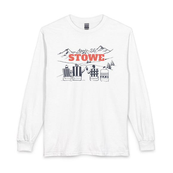Stowe, Vermont Après-ski Long Sleeve Shirt - Mountain Retro Skiing