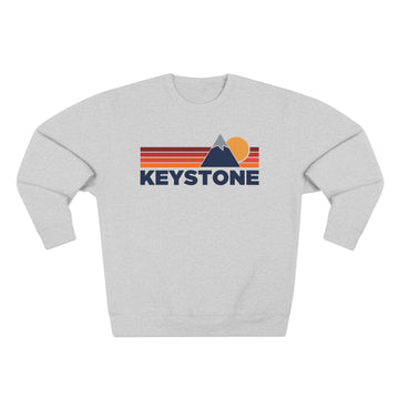 Buy heather-grey Premium Keystone, Colorado Mountain Lines Graphic Sweatshirt
