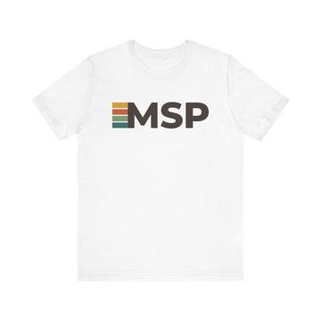 Minneapolis, Minnesota tee - MSP t shirt retro stripes - 0