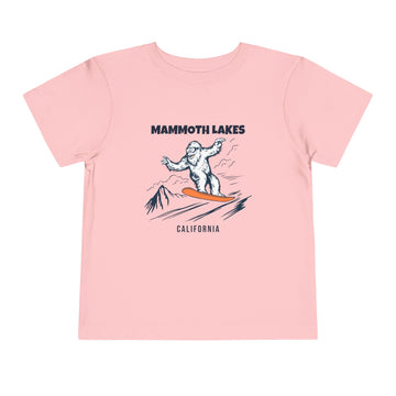 Buy pink Mammoth Lakes, California Yeti Snowboard Toddler Tee