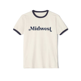 Midwest Cotton Ringer Graphic Tee - Vintage Unisex T-Shirt, Retro Tee, Soft Cotton Tee, Graphic Tee, Casual Tee