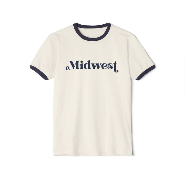 Midwest Cotton Ringer Graphic Tee - Vintage Unisex T-Shirt, Retro Tee, Soft Cotton Tee, Graphic Tee, Casual Tee