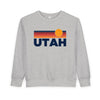 Utah Toddler Sweatshirt - Retro Sun Utah Toddler Crewneck Sweatshirt