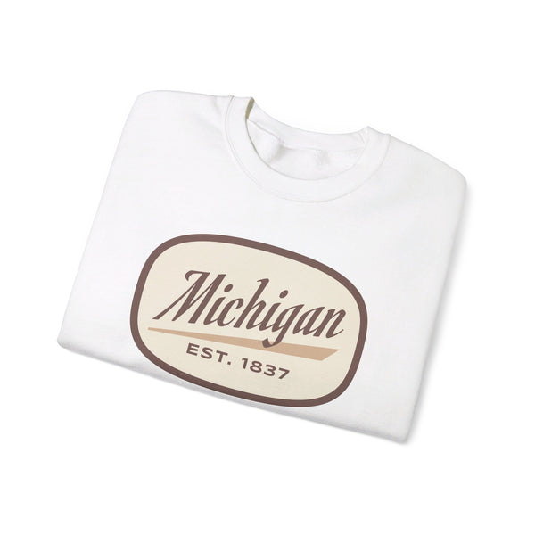 Michigan Sweatshirt - Unisex Retro Michigan Crewneck Sweatshirt