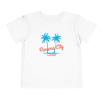 Panama City Beach, Florida Toddler T-Shirt - Retro Palm Tree Toddler Panama City Beach Shirt - 0