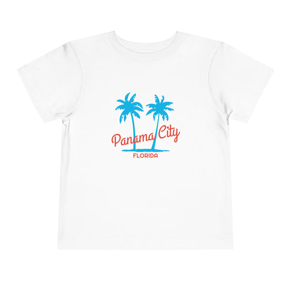 Panama City Beach, Florida Toddler T-Shirt - Retro Palm Tree Toddler Panama City Beach Shirt